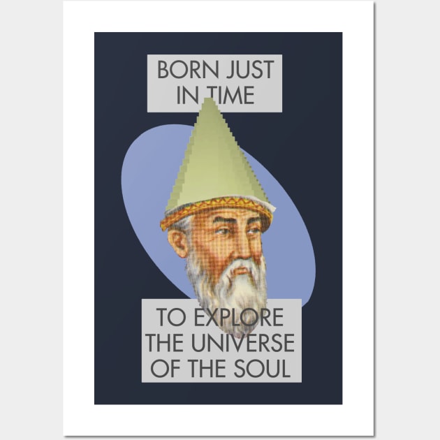 Rumi Gnome Child Meme: Born Just In Time to Explore the Universe of the Soul Wall Art by neememes